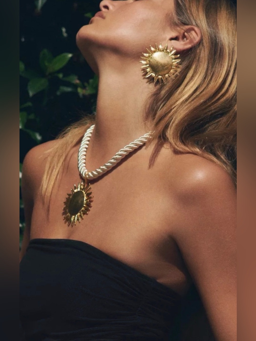 Zara Sun Golden Pendant Rope Necklace on Adjustable Cord Golden 4548/202/303